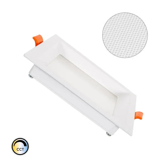 10W CCT LED Square Slim Microprismatic LIFUD Flush Ceiling Light – White