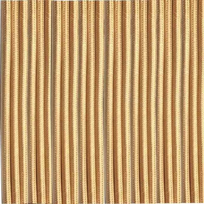 1m/5m/10m 2core Round Vintage Braided Fabric Light Gold Colour Cable Flex 0.75mm~3229