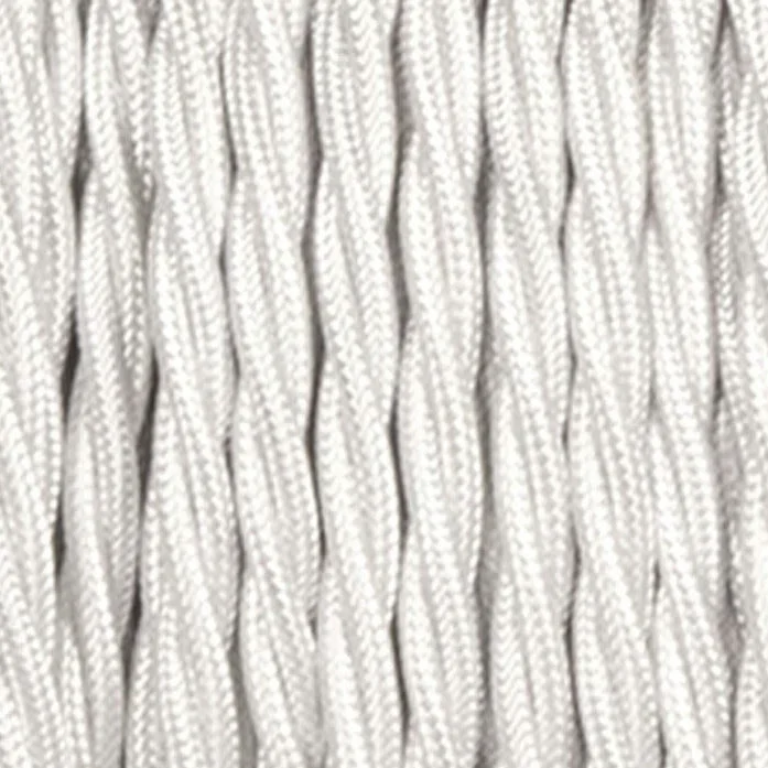 1M/5M/10M 3 Core Twisted White Vintage Electric Fabric Cable Flex 0.75mm~3061