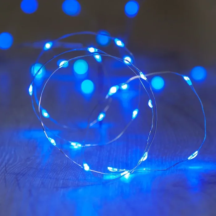 20 Blue LED Micro Battery Fairy Lights