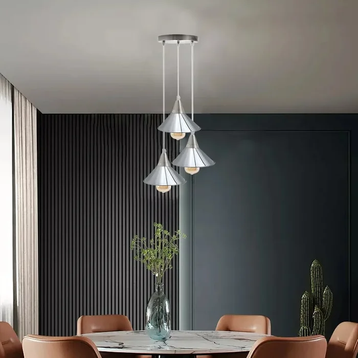 3 Head Modern Industrial Metal Ceiling Colorful Pendant Shade Hanging Retro Light Lamp ~ 3429