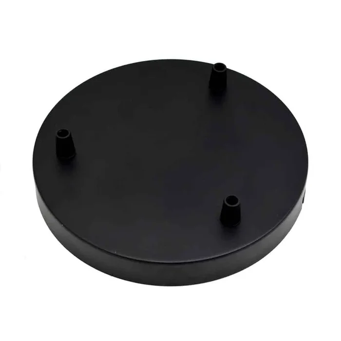 3-Outlet Black Ceiling Rose ~2925