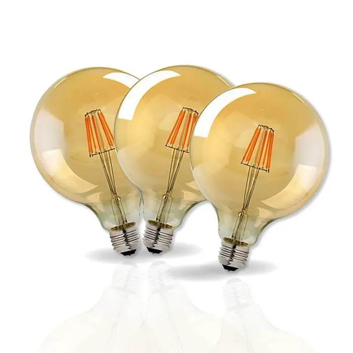 3 Pack G125 E27 8W Dimmable Globe Vintage LED Retro Light Bulb~4163