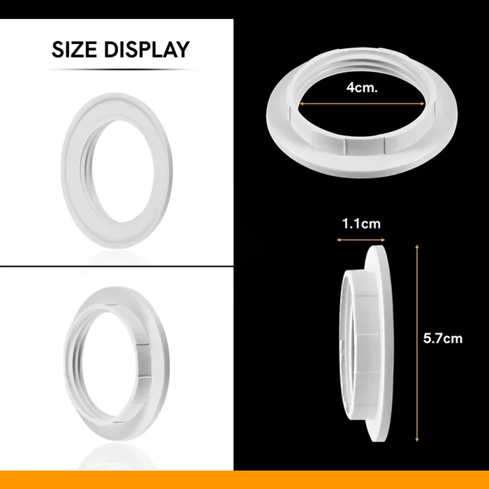 4cm Lampshade Reducer Ring E27 Plastic ~4436