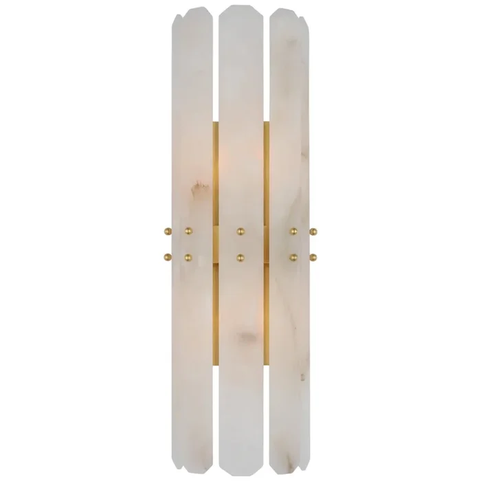AERIN Bonnington Tall Sconce in Hand-Rubbed Antique Brass with Alabaster Wall Light W7.5″ x H22″ARN 2125HAB-ALB