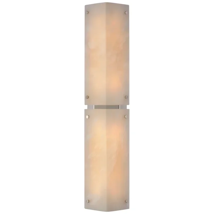 AERIN Clayton 25″ Wall Sconce in Alabaster and Polished Nickel Wall Light W5.5” x H25.5″ARN 2044ALB/PN