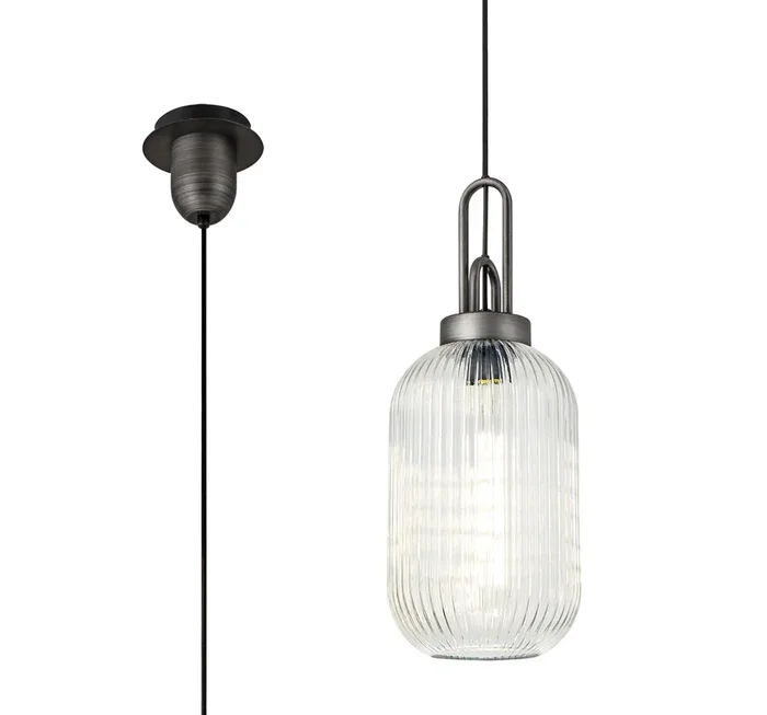 Aniston 1 Light Pendant EM4650-KHSA Aged Pewter