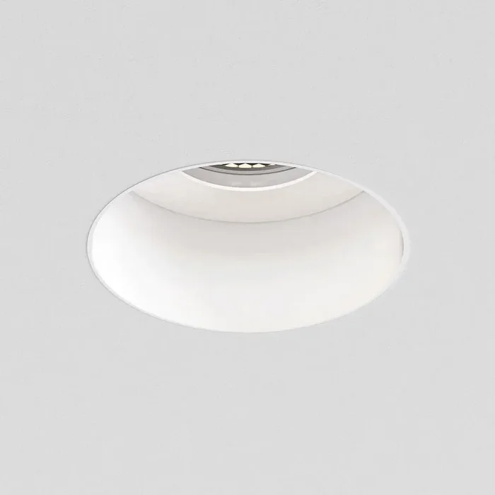 Astro Trimless Slimline Round Fire Rated IP65 Fixed Downlight – White