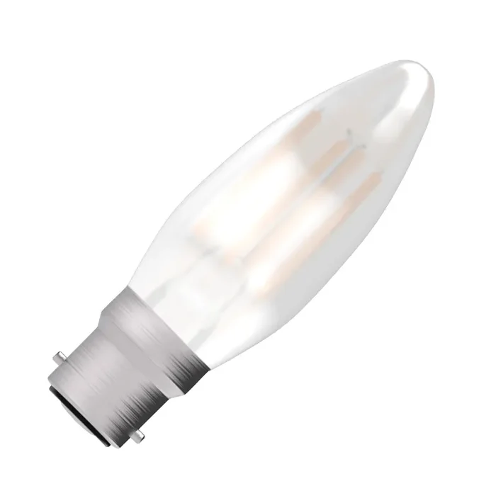 Bell 4W Warm White 470lm LED Dimmable Decorative Filament Satin Candle Bulb – Bayonet Cap