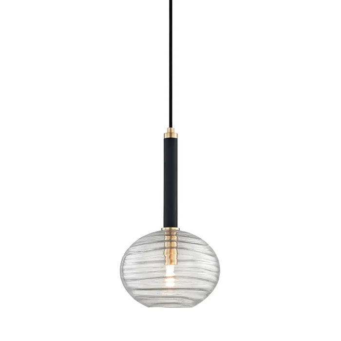 Breton 1-Light Pendant in Aged Brass 8.5L x 8.5W x 14.75H2410-AGB