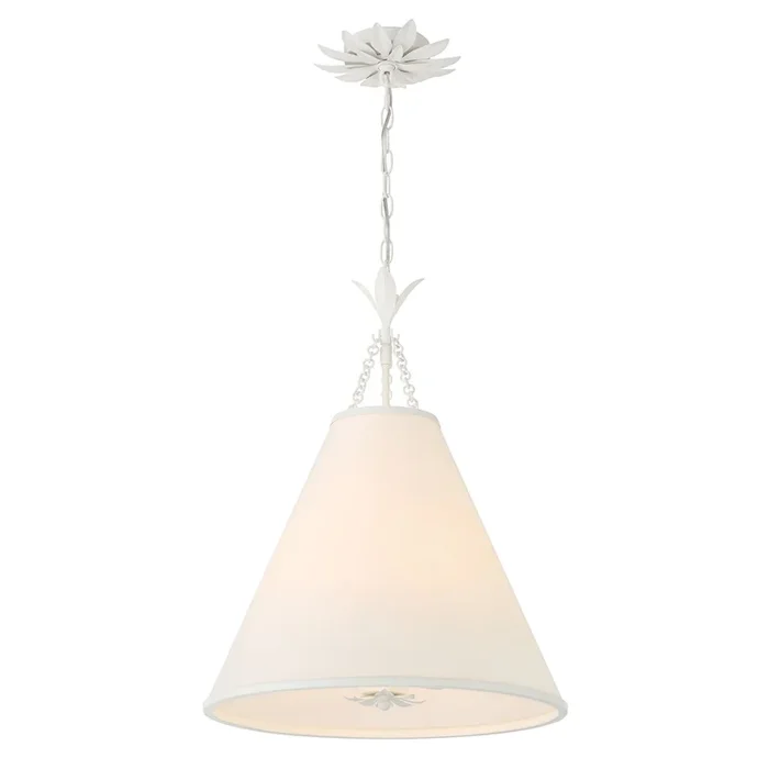 Broche 4 Light Matte White Pendant Silk Shade 18″W x 22.75″H x 18″D564-MT