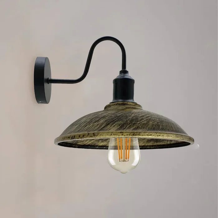 Brushed Brass Industrial Kitchen Wall Light~1871