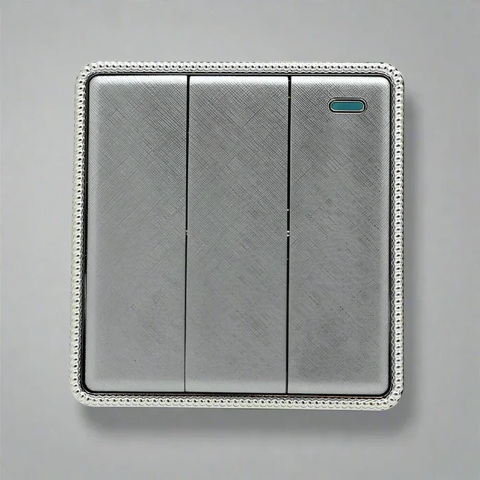 Brushed Chrome Screwless Light Switches & Socket~2454