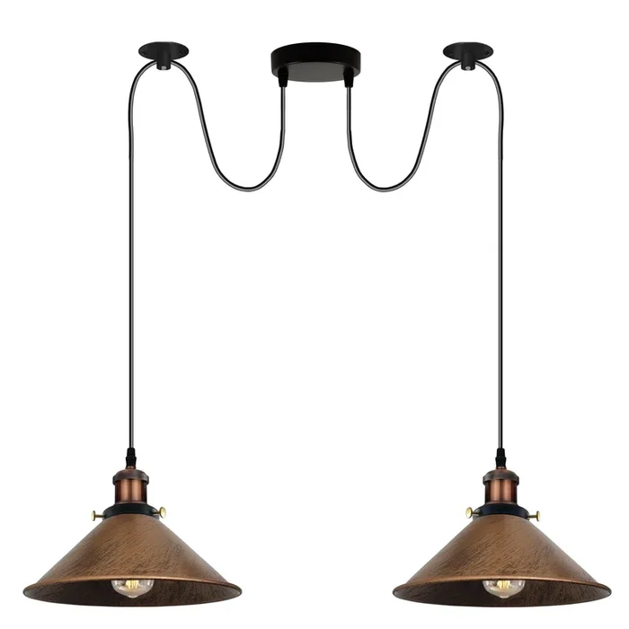 Brushed Copper 2 Way Retro Industrial Ceiling E27 Hanging Lamp Pendant Light~3509