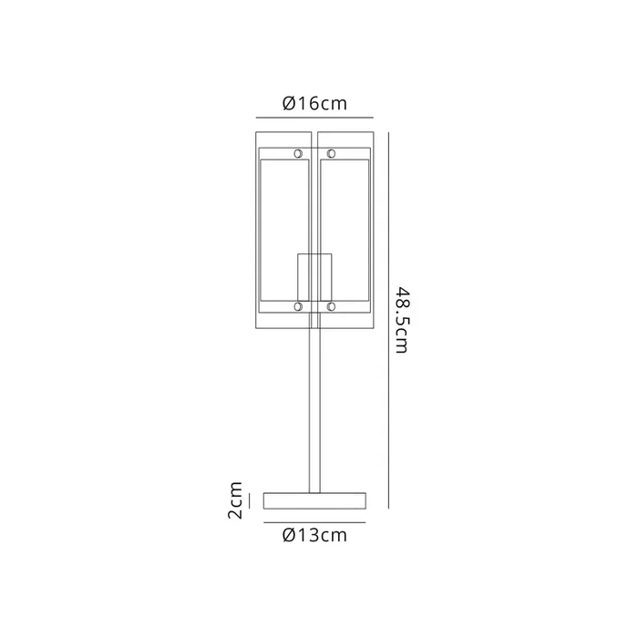 Camden Table Lamp, 1 Light E27, Polished Chrome