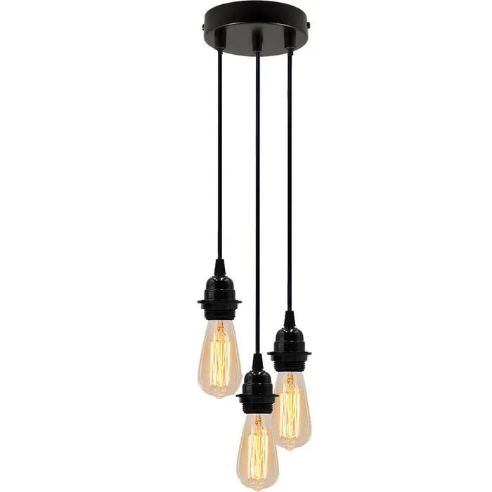 Ceiling E27 DIY Ceiling Rose Light PVC Flex Cluster Pendant Lamp Holder Suspension Set~2278