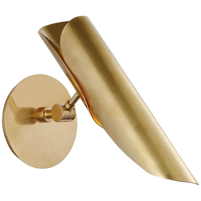 Champalimaud Flore Single Wall Light in Soft Brass W5.25″ x H10″ – 12.75″CD 2002SB