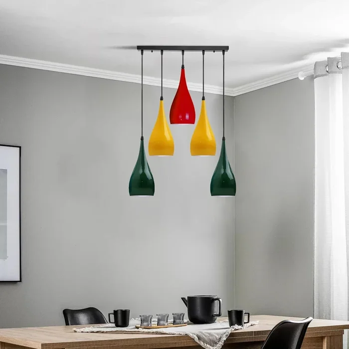Colour Retro Dining Room Pendant Lamp E27 Vintage Metal Industrial Chandelier~1631