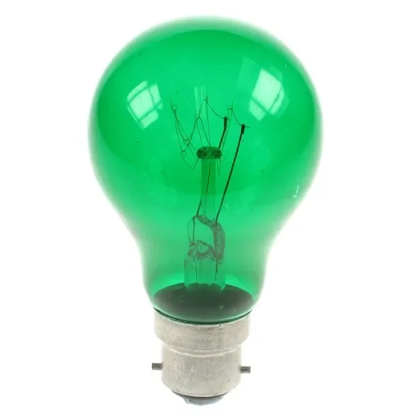 Coloured Translucent Light Bulb 15W 240V BC Green CRO