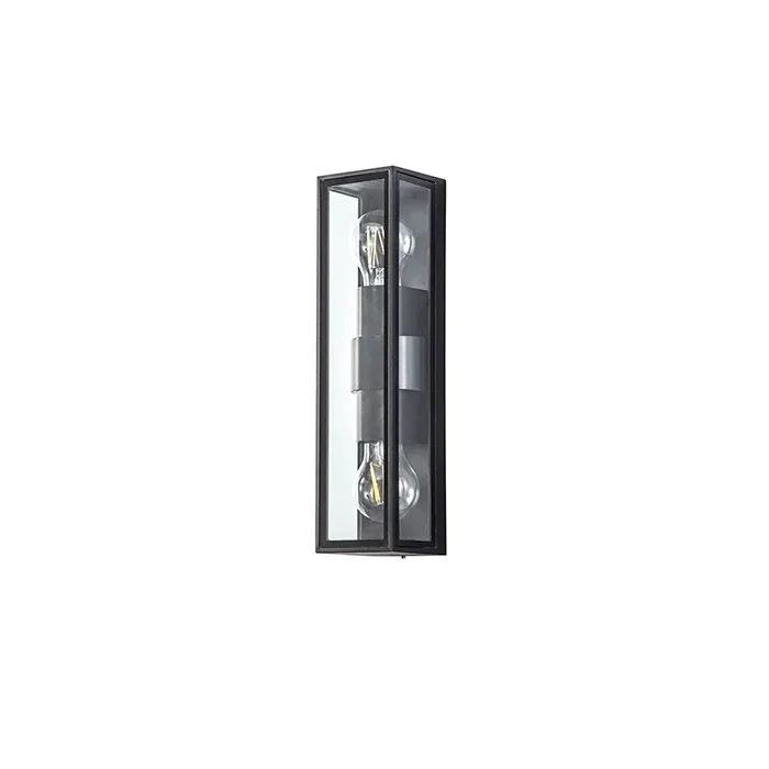 Columbus Half Lantern Outdoor Twin Wall Light – Anthracite