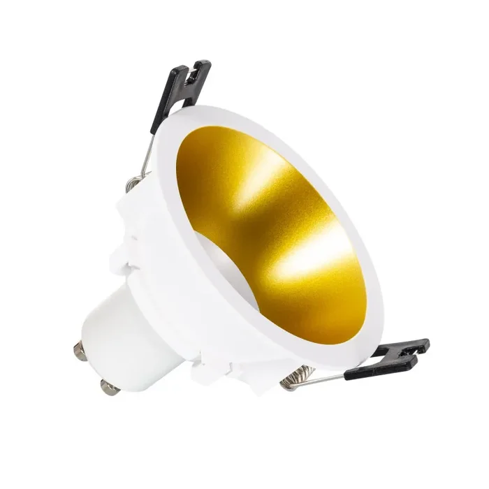 Cone Downlight Bezel Cutout 75mm with 6W Daylight LED Bulb – GU10 – Gold