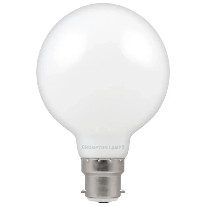 Crompton 7W LED G95 Opal Globe 2700K B22d Dimmable