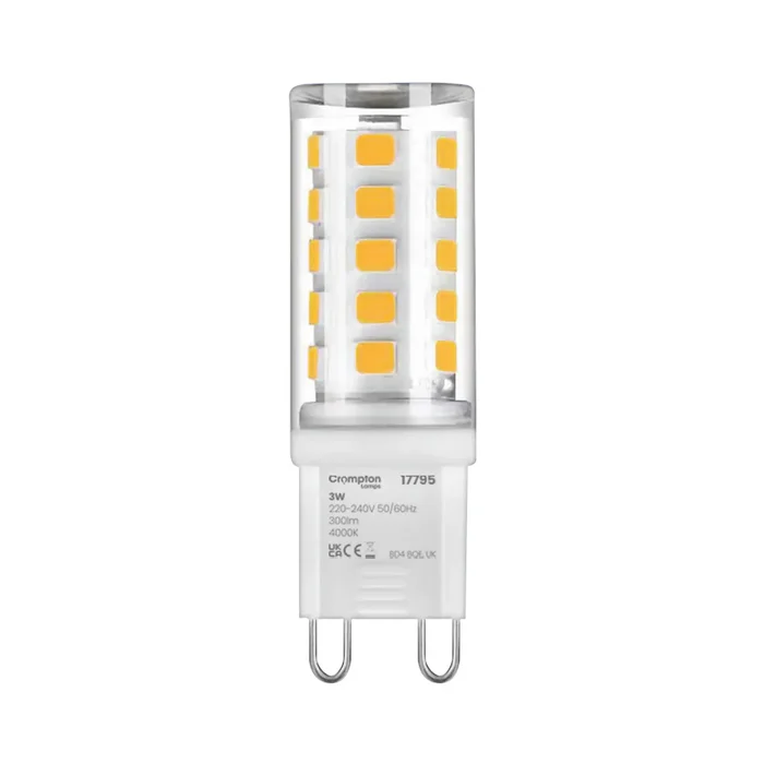 Crompton LED G9 Capsule 3W 300lm 240V Cool White Clear