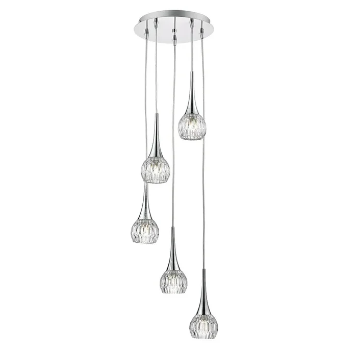 Dar LYA0550 Lyall 5 Light Cluster Pendant Polished Chrome