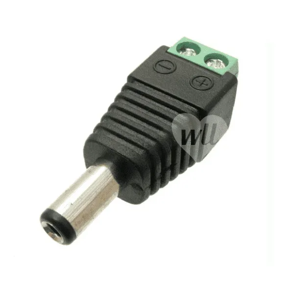 DC Power In-Line Screw Termination Plug, 2.1mm