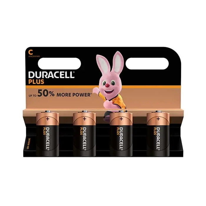 Duracell Plus Power C Batteries – 4 Pack