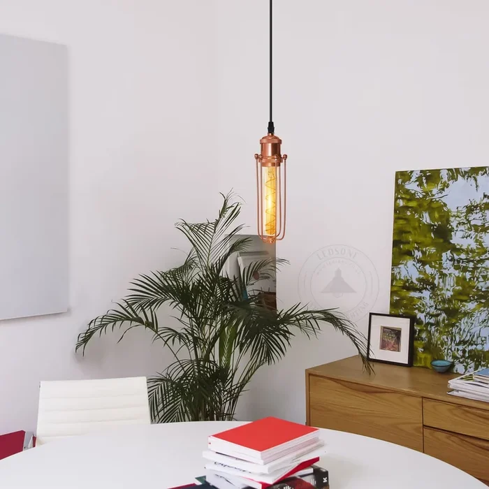 E27 Rose Gold Wire Ceiling Retro Pendent Light Hanging Lamp~4176
