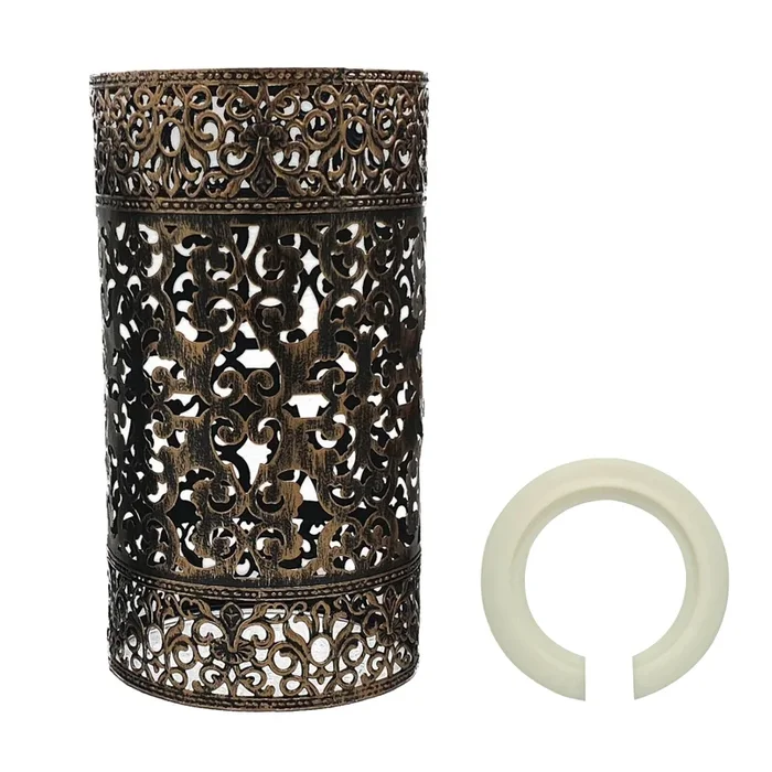 Easy Fit Brushed Copper Colour Drum Lampshade Modern Metal Shade Retro Style~2450