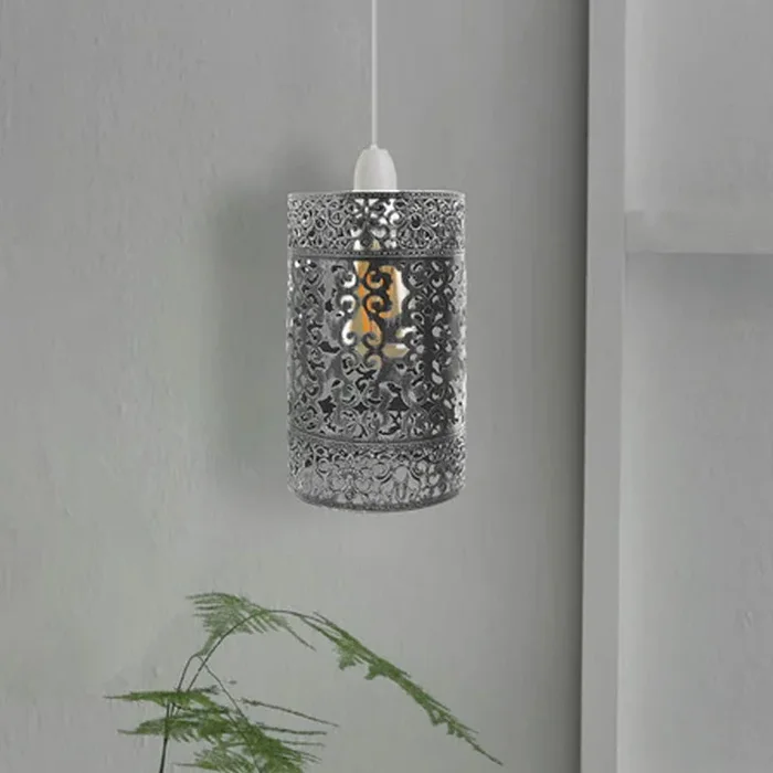 Easy Fit Brushed Silver Drum Lampshade Metal Cage~1997