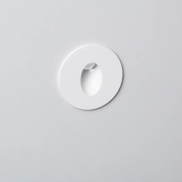 Edit Adam Round Indoor Warm White LED Recessed Wall Light – White