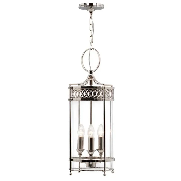 Elstead Lighting Pendant from the Guildhall range. Guildhall Pendant – Polished Nickel Product Code = GH-P-PN