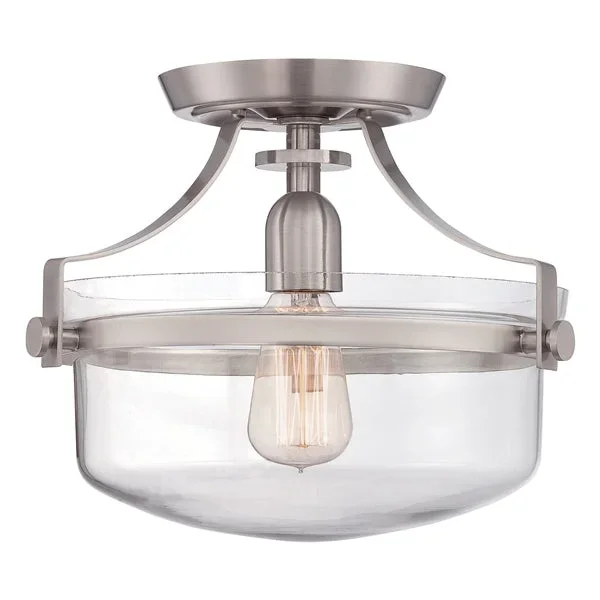 Elstead QZ/PENNSTAT/F BN Quoizel Penn Station Semi-Flush Brushed Nickel