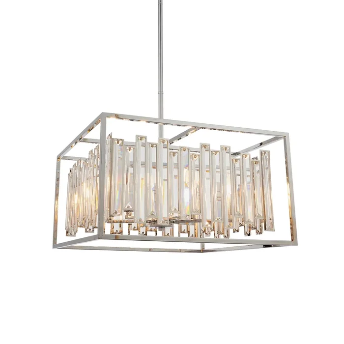 Endon Acadia 6 light Square Crystal Pendant Light 81931