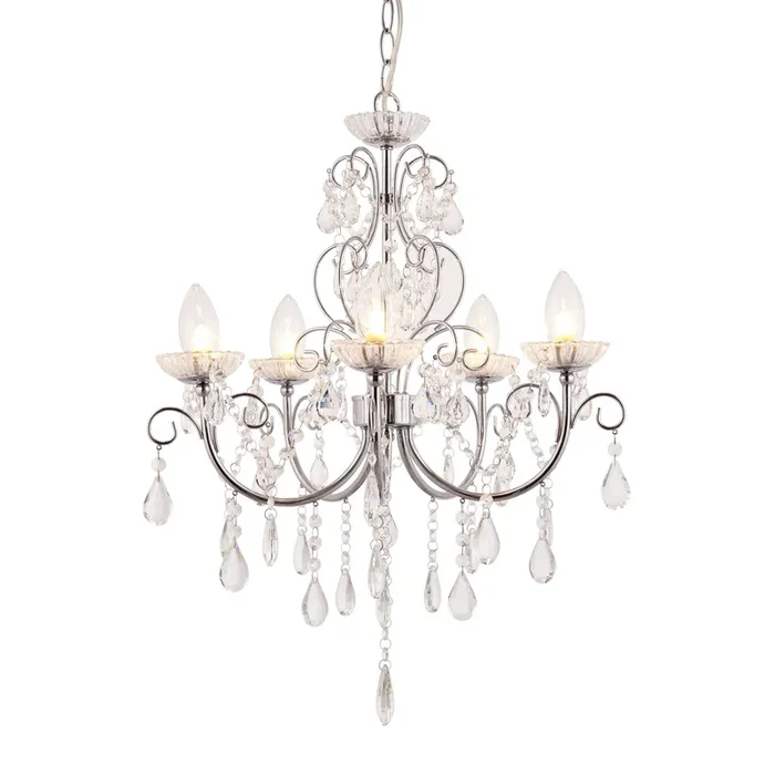 Endon Lighting 61384 Tabitha Bathroom Pendant Light Chrome plate & clear crystal Dimmable
