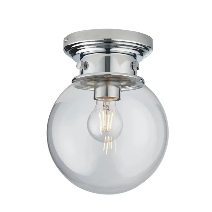 Endon Lighting 96138 Cheswick Bathroom Flush Light Chrome plate & clear glass Dimmable