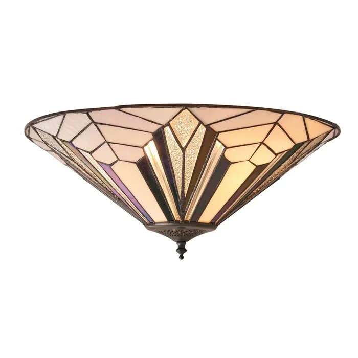 Endon Tiffany Lighting 63935 Indoor Flush Light Astoria Range 2 x 60W E27 GLS Dimmable