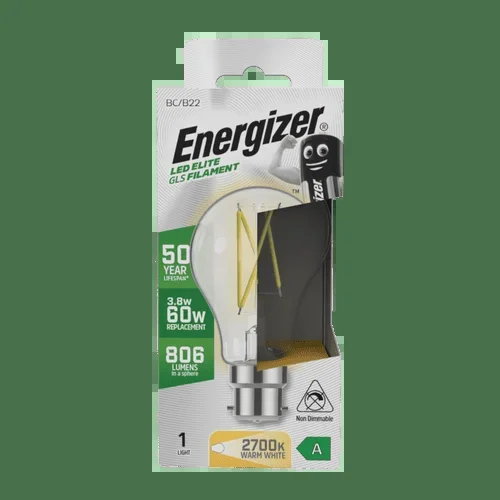 Energizer GLS B22 LED Bulb – 3.8w – 2700K- 806lm