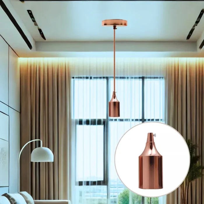 ES E27 Bottle Shape Lamb Holder 9.5cm x 4.5cm Rose Gold ~ 5777