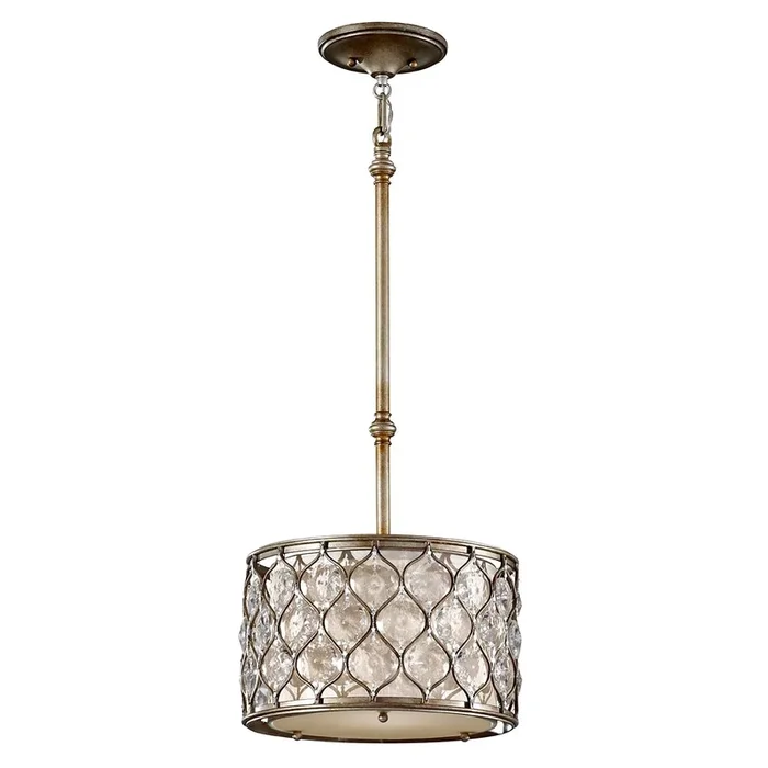 Feiss Pendant from the Lucia range. Lucia 1 Light Mini Pendant Product Code = FE-LUCIA-P-D