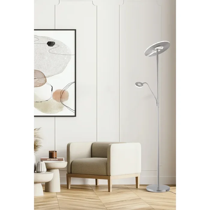 Fischer-Honsel DENT Floor Lamp LED matt nickel, 1-light source