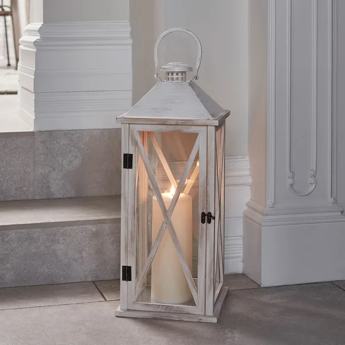 Folkestone Large Wooden Lantern with TruGlow® Candle