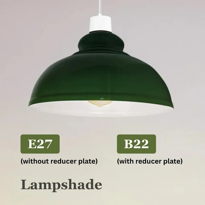 Green Retro Metal Pendant Lampshade Ceiling Light Shade Easy Fit ~2084