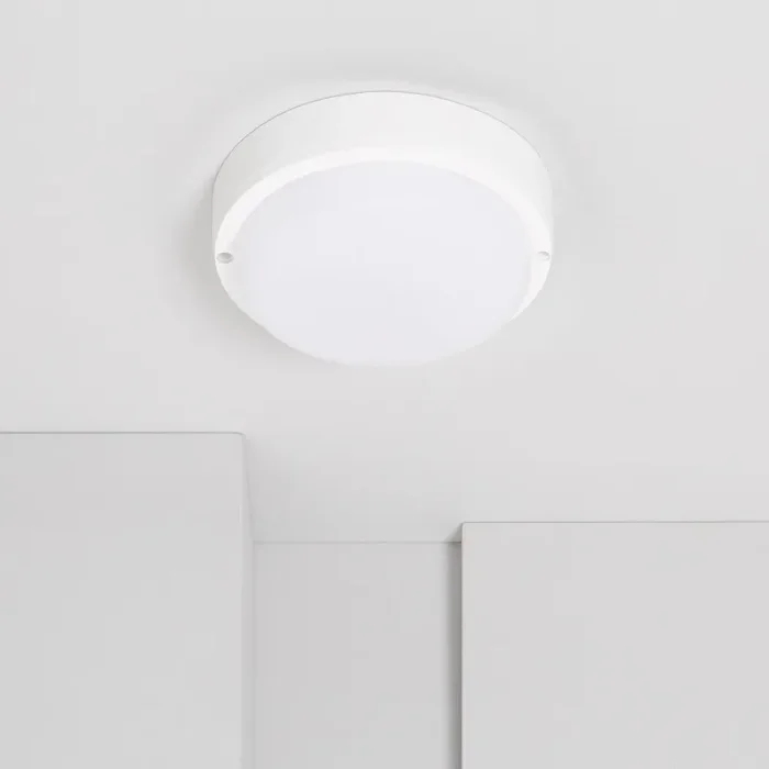 Hublot Round 15W Daylight LED Outdoor Flush Ceiling Light – White