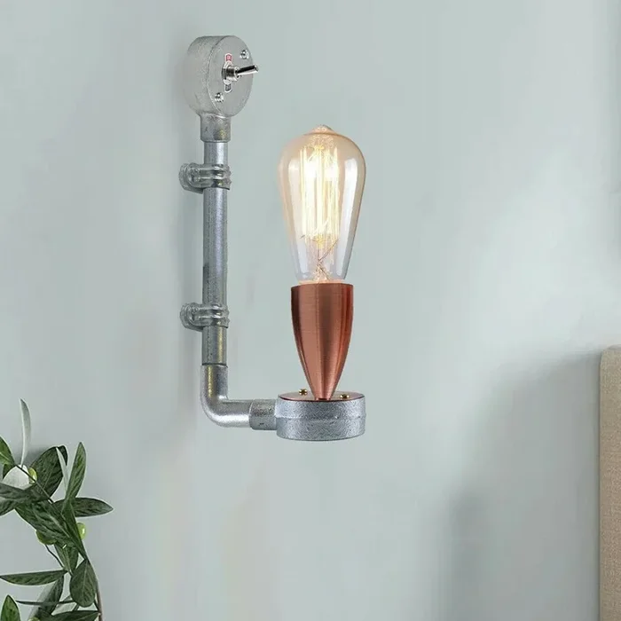 Industrial Retro Stylish Wall Designer Light Galvanized conduit Wall Light~3409