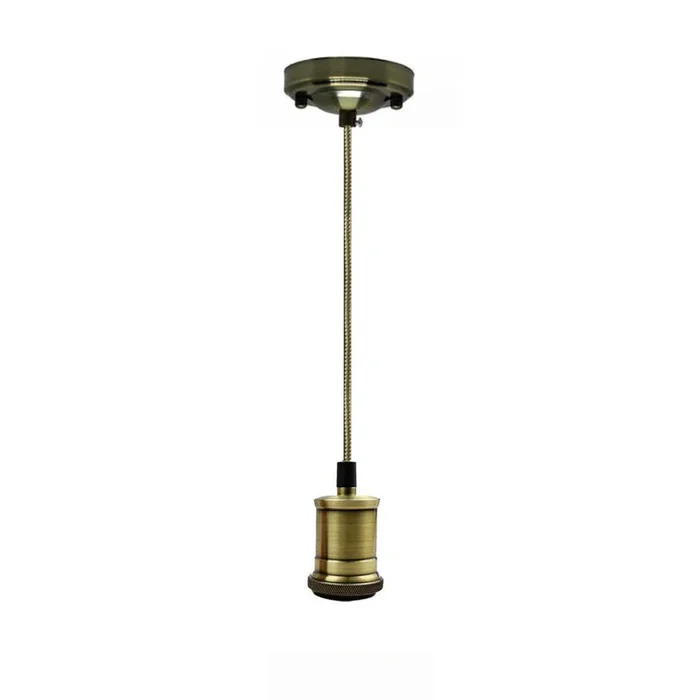 Industrial Vintage 1m adjustable Green Pendant Lamp Brass cable ~3257