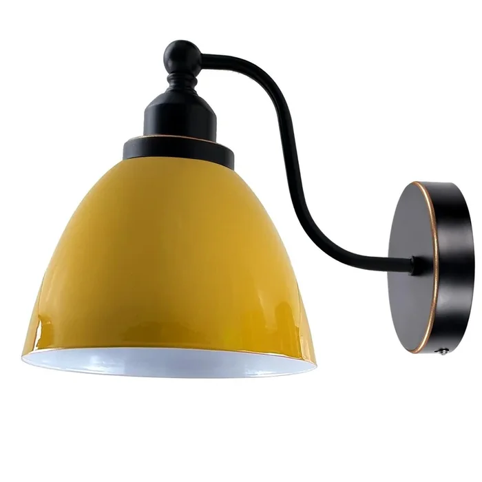 Industrial Vintage Modern Retro Swan Neck Metal Arm E27 Sconce Yellow Wall Mount Light~3913
